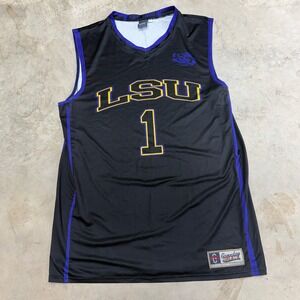 LSU Tigers Basketball Jersey Number 1 Black Purple Yellow Gameday Greats Size L